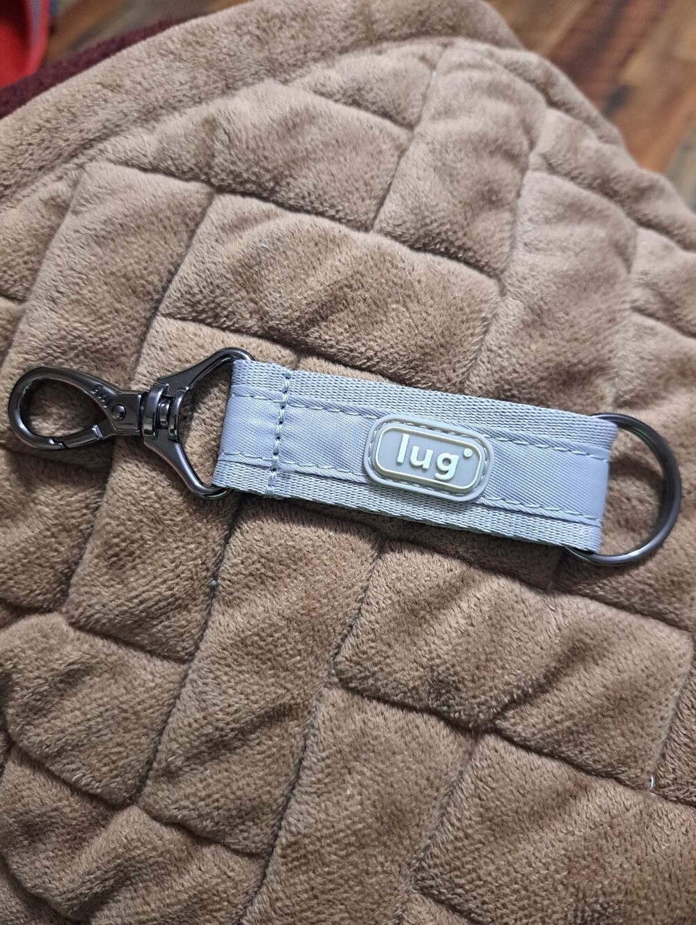 lug Cloud Gray Fabric Key Fob with Metal Clip